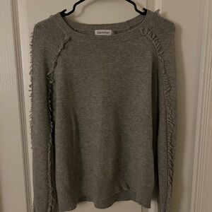 Calvin Klein Fringed Gray Women's Sweater